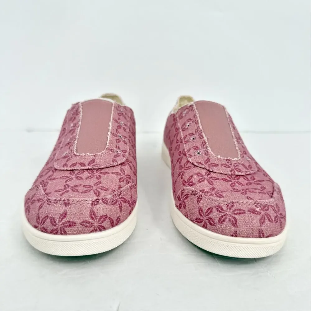 Spenco Womens Santa Maria Batik Sneakers US 9.5 WIDE Pink Canvas Casual NIB